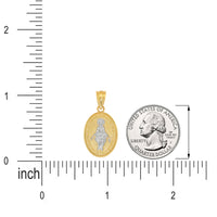 Load image into Gallery viewer, 14k Gold Miraculous Medallion of the Virgin Mary Pendant
