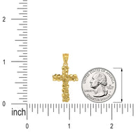 Load image into Gallery viewer, 14k Gold Nugget Textured Cross Pendant Necklace
