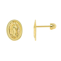 Load image into Gallery viewer, 14k Gold Our Lady Of Guadalupe Stud Earrings
