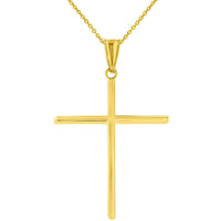 Load image into Gallery viewer, 14K Gold Plain Slender Cross Pendant Necklace

