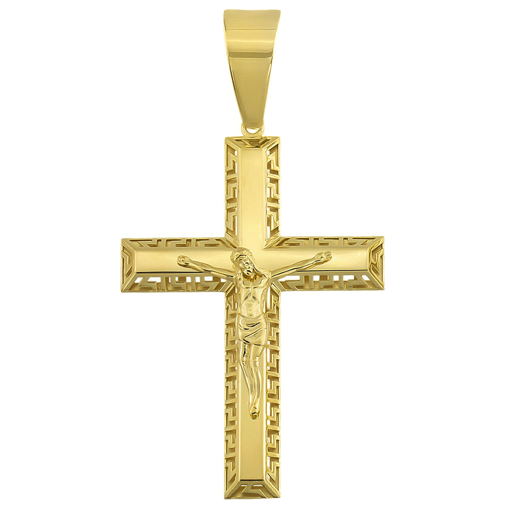 14k Gold Religious Crucifix Cross Pendant