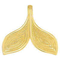 Load image into Gallery viewer, 14k Gold Reversible Whale Tail Pendant Necklace
