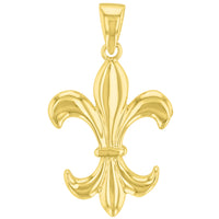 Load image into Gallery viewer, 14K Gold Simple Fleur de Lis Charm Pendant
