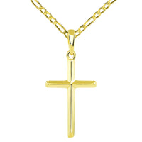 Load image into Gallery viewer, 14K Gold Simple Religious Cross Pendant Necklace
