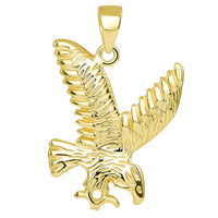 Load image into Gallery viewer, 14k Gold Soaring American Eagle Animal Pendant
