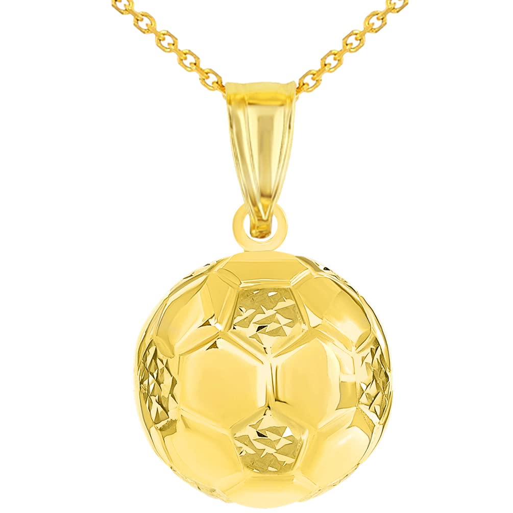 14k Yellow Gold store Big Soccer Ball Black White Sports Pendant