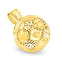 Load image into Gallery viewer, 14k Yellow Gold High Polish Soccer 3D Ball Charm Futbol Sports Pendant
