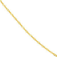 Load image into Gallery viewer, 14k Gold Spring Ring Singapore Chain Necklace
