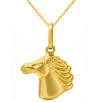 Load image into Gallery viewer, 14k Gold Stallion Horse Head Pendant Necklace
