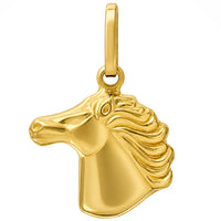 Load image into Gallery viewer, 14k Gold Stallion Horse Head Pendant Necklace
