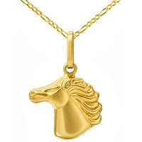 Load image into Gallery viewer, 14k Gold Stallion Horse Head Pendant Necklace

