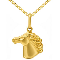 Load image into Gallery viewer, 14k Gold Stallion Horse Head Pendant Necklace
