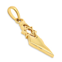 Load image into Gallery viewer, 14k Gold State of Israel with Star of David Pendant
