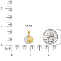 Load image into Gallery viewer, 14k Gold Sun and Crescent Moon Face Pendant
