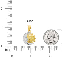Load image into Gallery viewer, 14k Gold Sun and Crescent Moon Face Pendant

