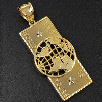 Load image into Gallery viewer, 14k Gold The World Is Yours Dollar Bill Pendant
