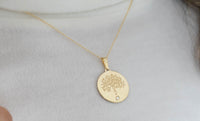Load image into Gallery viewer, 14k Gold Tree of Life Round Medallion Pendant
