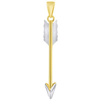 Load image into Gallery viewer, 14k Gold Tribal Feather Arrow Pendant Necklace
