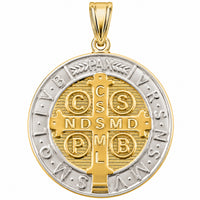 Load image into Gallery viewer, 14k Gold Two-Tone Benedict Medallion Pendant
