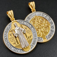 Load image into Gallery viewer, 14k Gold Two-Tone Benedict Medallion Pendant

