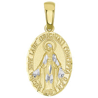 Load image into Gallery viewer, 14k Gold Virgin Mary Miraculous Catholic Pendant
