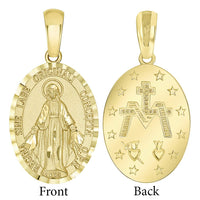 Load image into Gallery viewer, 14k Gold Virgin Mary Miraculous Catholic Pendant
