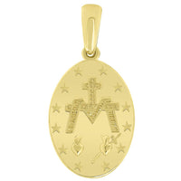 Load image into Gallery viewer, 14k Gold Virgin Mary Miraculous Catholic Pendant
