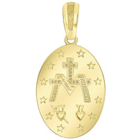 Load image into Gallery viewer, 14k Gold Virgin Mary Miraculous Catholic Pendant
