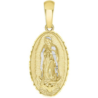 Load image into Gallery viewer, 14k Gold Virgin of Guadalupe Oval Pendant Necklace

