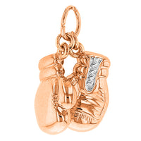 Load image into Gallery viewer, 14k Rose Gold 3D Boxing Gloves Pendant Necklace
