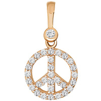 Load image into Gallery viewer, 14k Rose Gold Mini Peace Symbol Pendant Necklace
