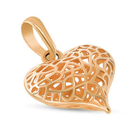 Load image into Gallery viewer, 14k Rose Gold Open Puffed Heart Charm Pendant
