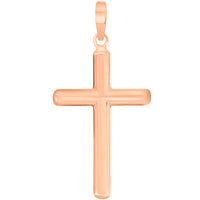 Load image into Gallery viewer, 14k Rose Gold Plain Cross Pendant Necklace
