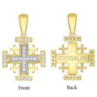Load image into Gallery viewer, 14k Solid Gold Jerusalem Cross Pendant Necklace
