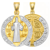 Load image into Gallery viewer, 14k Two-Tone Gold Benedict Medallion Pendant
