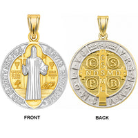 Load image into Gallery viewer, 14k Two-Tone Gold Benedict Medallion Pendant
