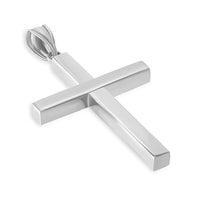 Load image into Gallery viewer, 14k White Gold Simple Cross Pendant Necklace
