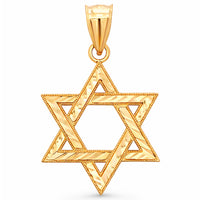 Load image into Gallery viewer, 14k Yellow Gold Beaded Star of David Pendant
