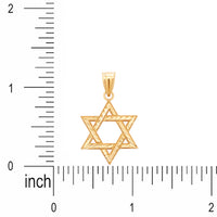 Load image into Gallery viewer, 14k Yellow Gold Beaded Star of David Pendant
