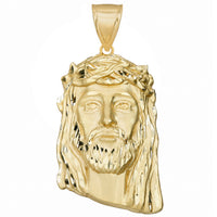 Load image into Gallery viewer, 14k Yellow Gold Classic Jesus Head Pendant
