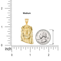 Load image into Gallery viewer, 14k Yellow Gold Classic Jesus Head Pendant
