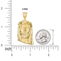Load image into Gallery viewer, 14k Yellow Gold Classic Jesus Head Pendant
