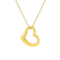 Load image into Gallery viewer, 14k Yellow Gold Curved Fancy Heart Necklace 
