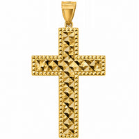 Load image into Gallery viewer, 14K Yellow Gold Diamond Cut Cross Pendant

