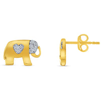 Load image into Gallery viewer, 14k Yellow Gold Elephant Stud Earrings
