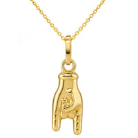Load image into Gallery viewer, 14K Yellow Gold Mano Cornuto Pendant Necklace
