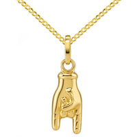 Load image into Gallery viewer, 14K Yellow Gold Mano Cornuto Pendant Necklace
