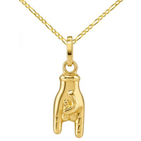 Load image into Gallery viewer, 14K Yellow Gold Mano Cornuto Pendant Necklace
