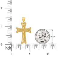 Load image into Gallery viewer, 14K Yellow Gold Milgrain Outline Cross Pendant
