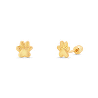 Load image into Gallery viewer, 14k Yellow Gold Mini Animal Paw Stud Earrings
